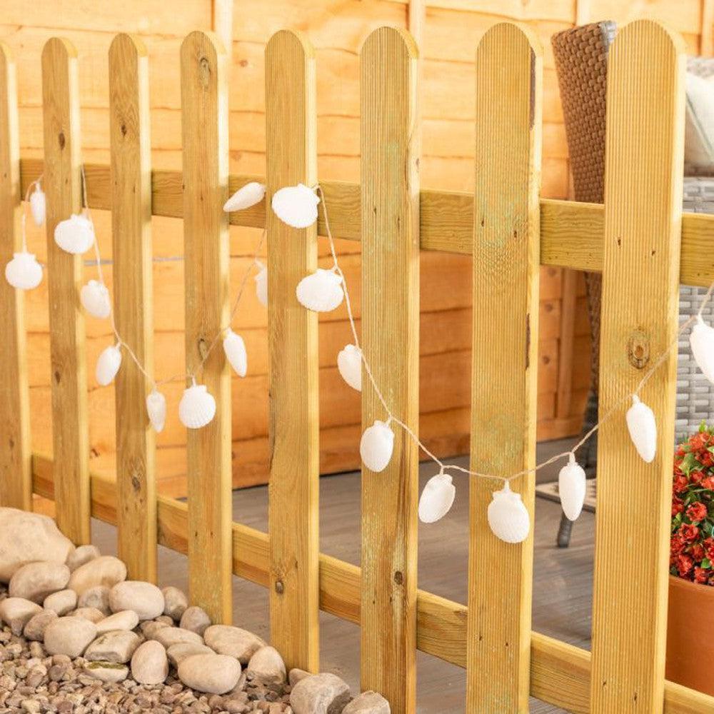 x3 White Seashell LED Solar Garland Lights