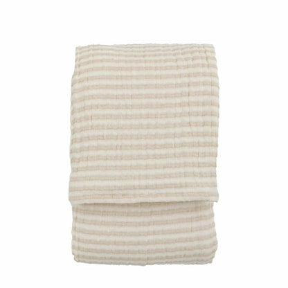 Crinkle Stripe Bedspread Beige