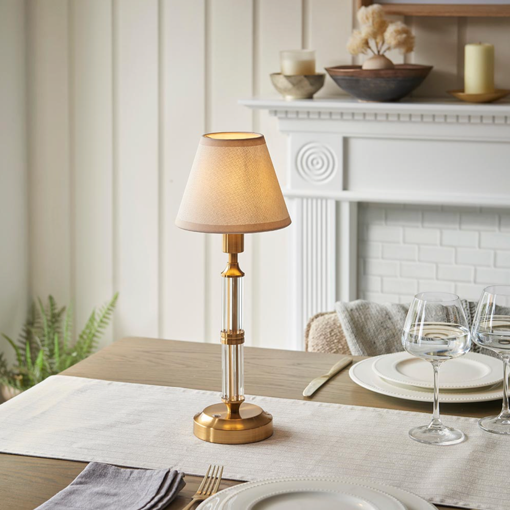 Morton Rechargeable Table Lamp White Shade