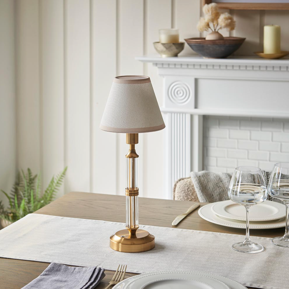 Morton Rechargeable Table Lamp White Shade