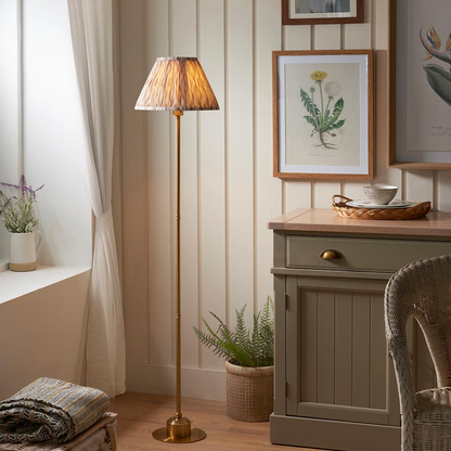 Burley Rechargeable Floor Lamp with Ikat Shade