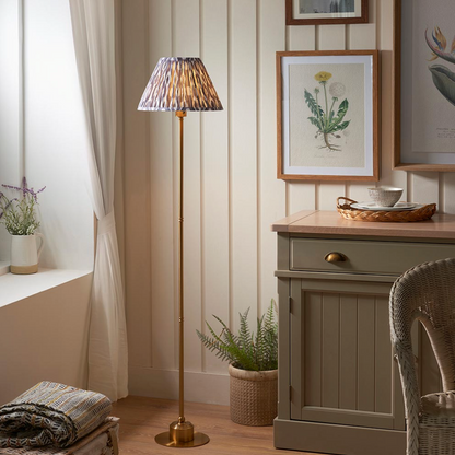 Burley Rechargeable Floor Lamp with Ikat Shade