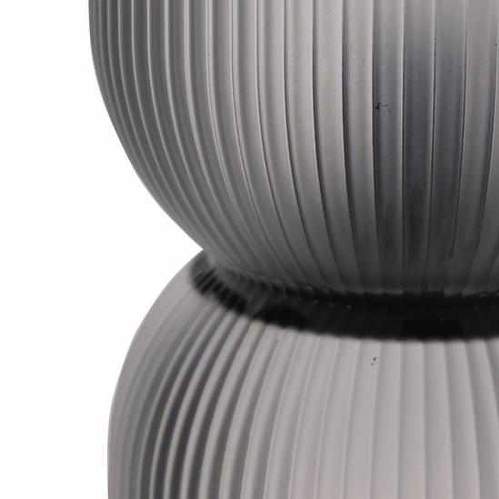 Frosted White Battery Curved Glass Lamp